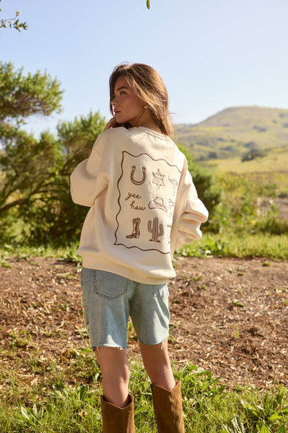 Ultra Fleece Crew with Embroidery | Vintage Havana