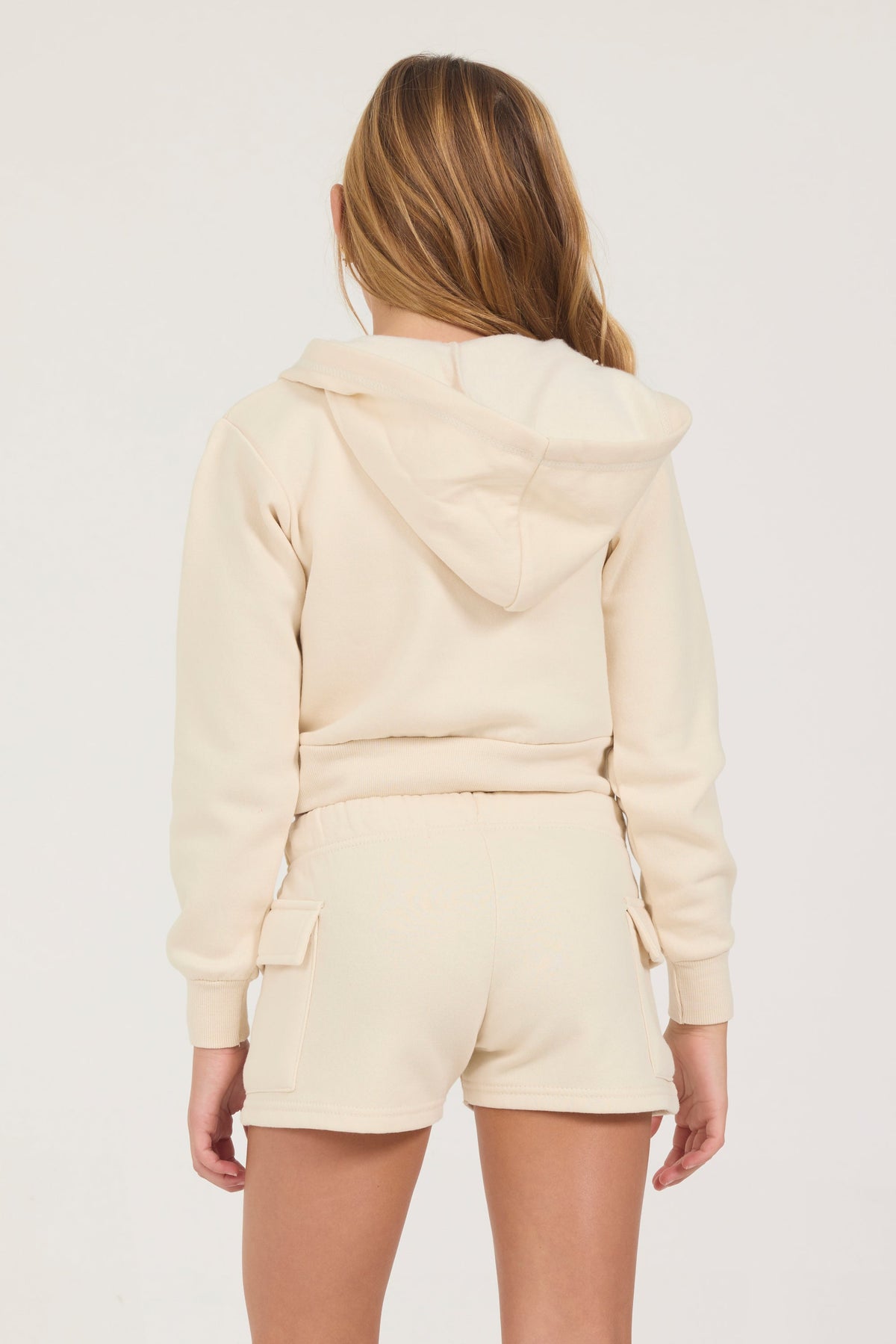 Kids Burnout Crop Zip Hoodie | Vintage Havana