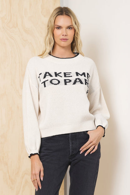 “Take Me To Paris” Jacquard Sweater | Vintage Havana
