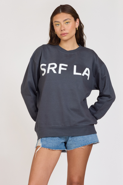 "Surf LA" Black Surf Wash Crewneck | Vintage Havana
