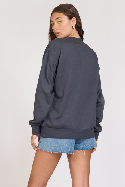 "Surf LA" Black Surf Wash Crewneck | Vintage Havana