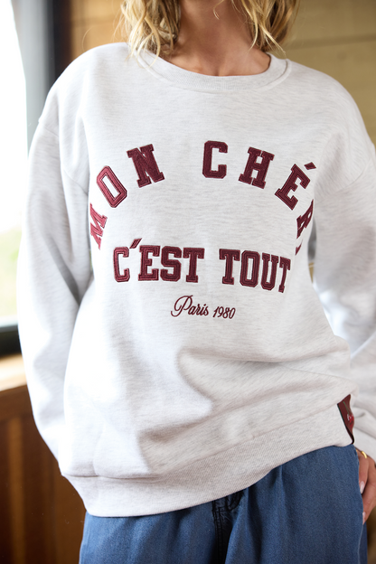 Comfort Fleece Crew with Applique | Vintage Havana
