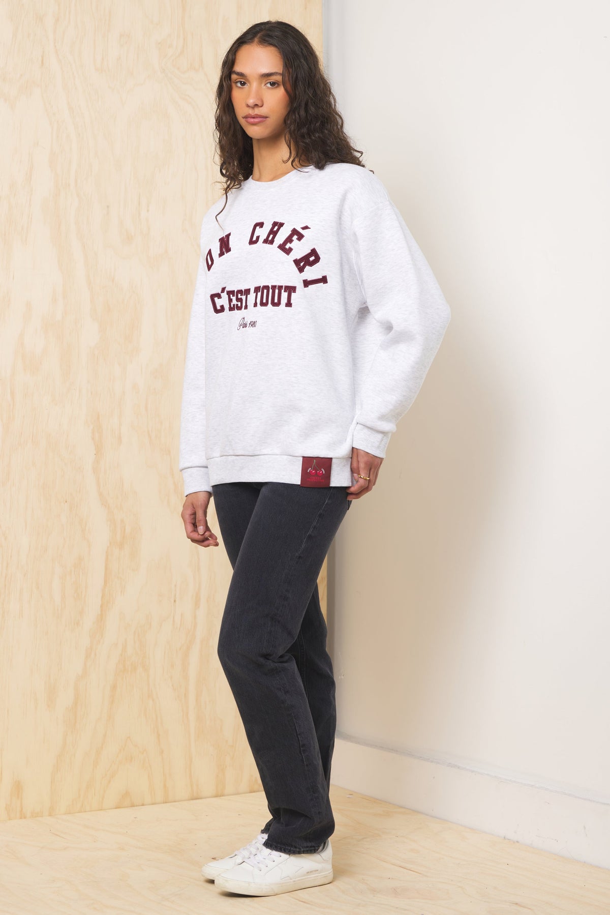Comfort Fleece Crew with Applique | Vintage Havana