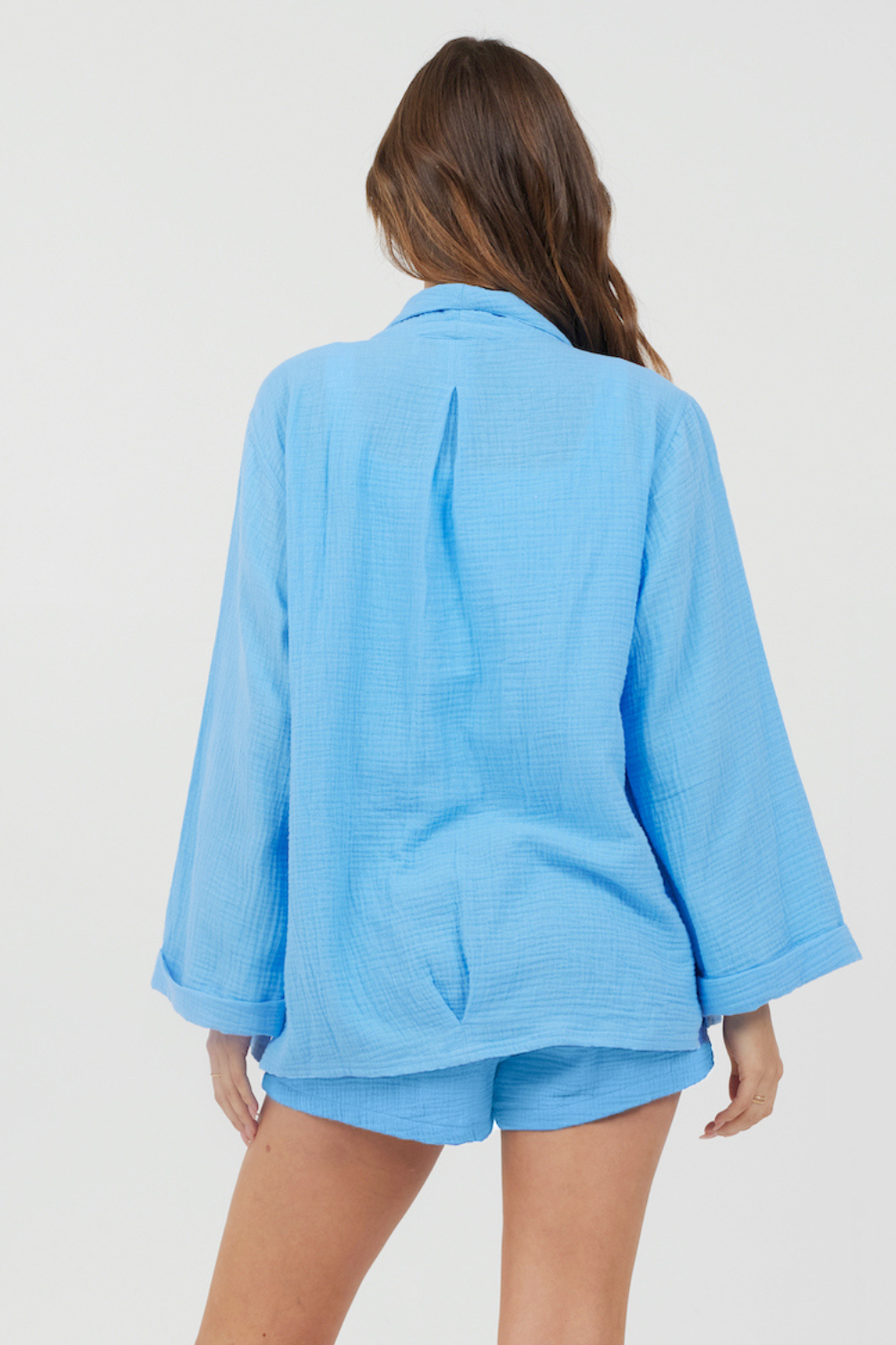Ocean Blue Washed Gauze Blazer | Vintage Havana