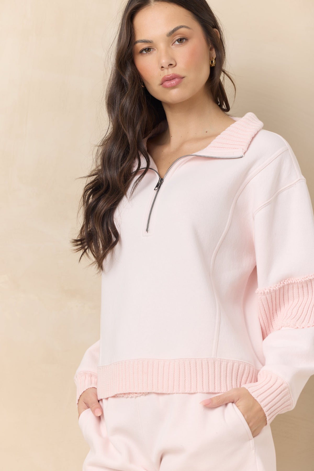 Vintage Fleece Quarter Zip with Rib | Vintage Havana