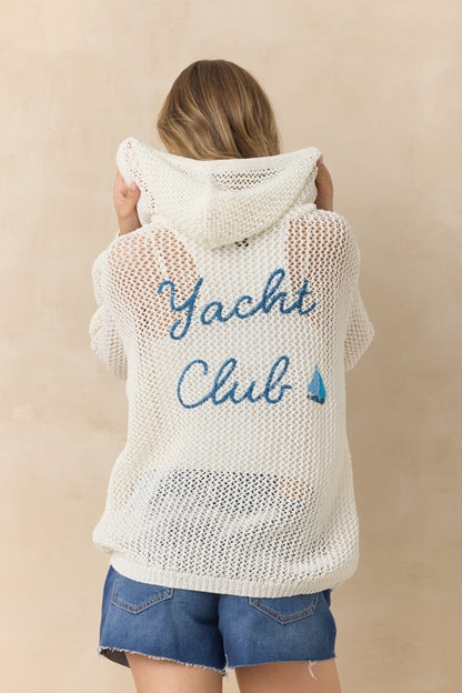 Hoodie Beach Sweater with Embroidery | Vintage Havana