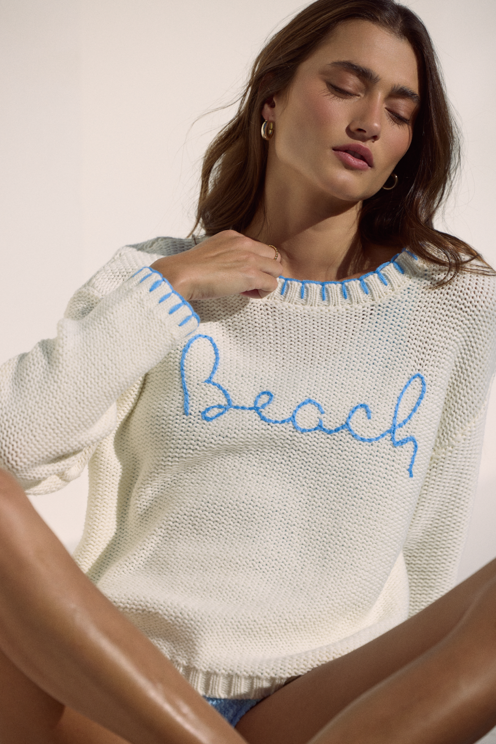 Beach Sweater with Whip Stitch | Vintage Havana