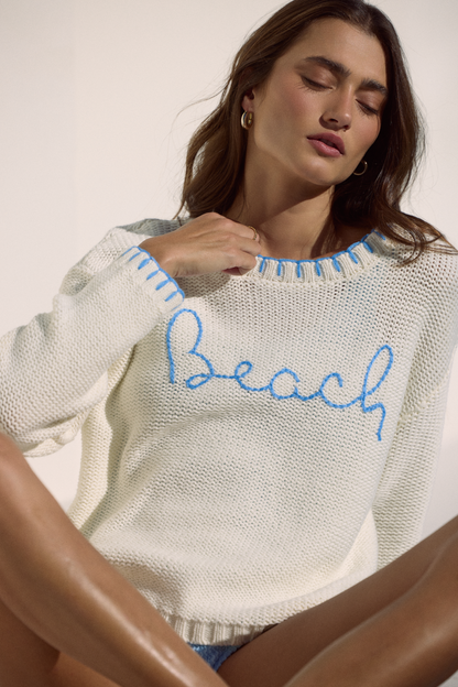 Beach Sweater with Whip Stitch | Vintage Havana