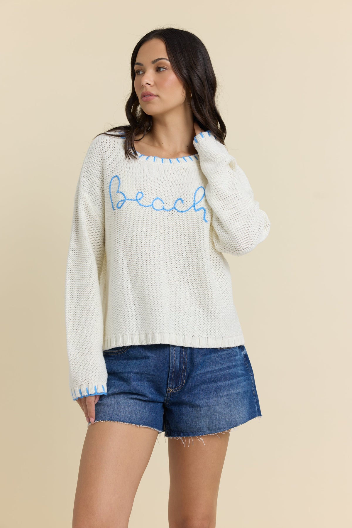 Beach Sweater with Whip Stitch | Vintage Havana
