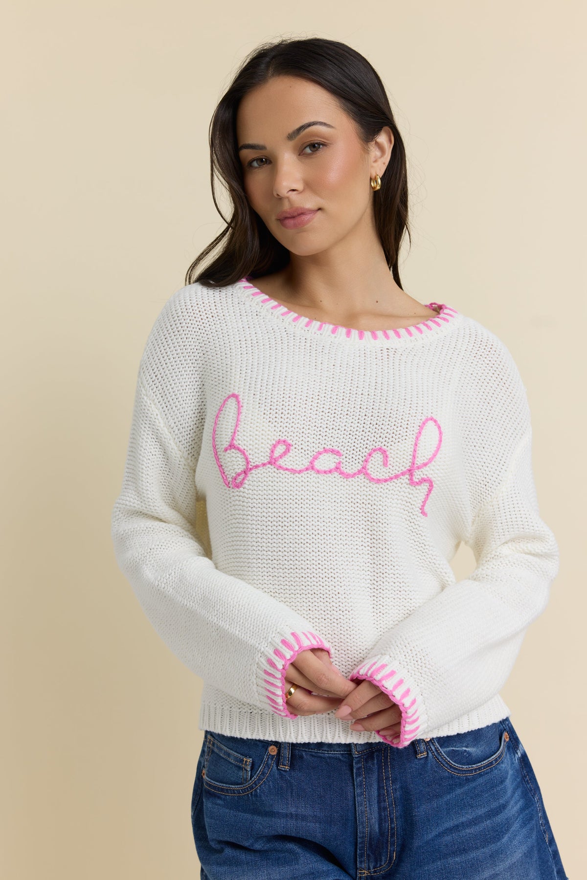 Beach Sweater with Whip Stitch | Vintage Havana