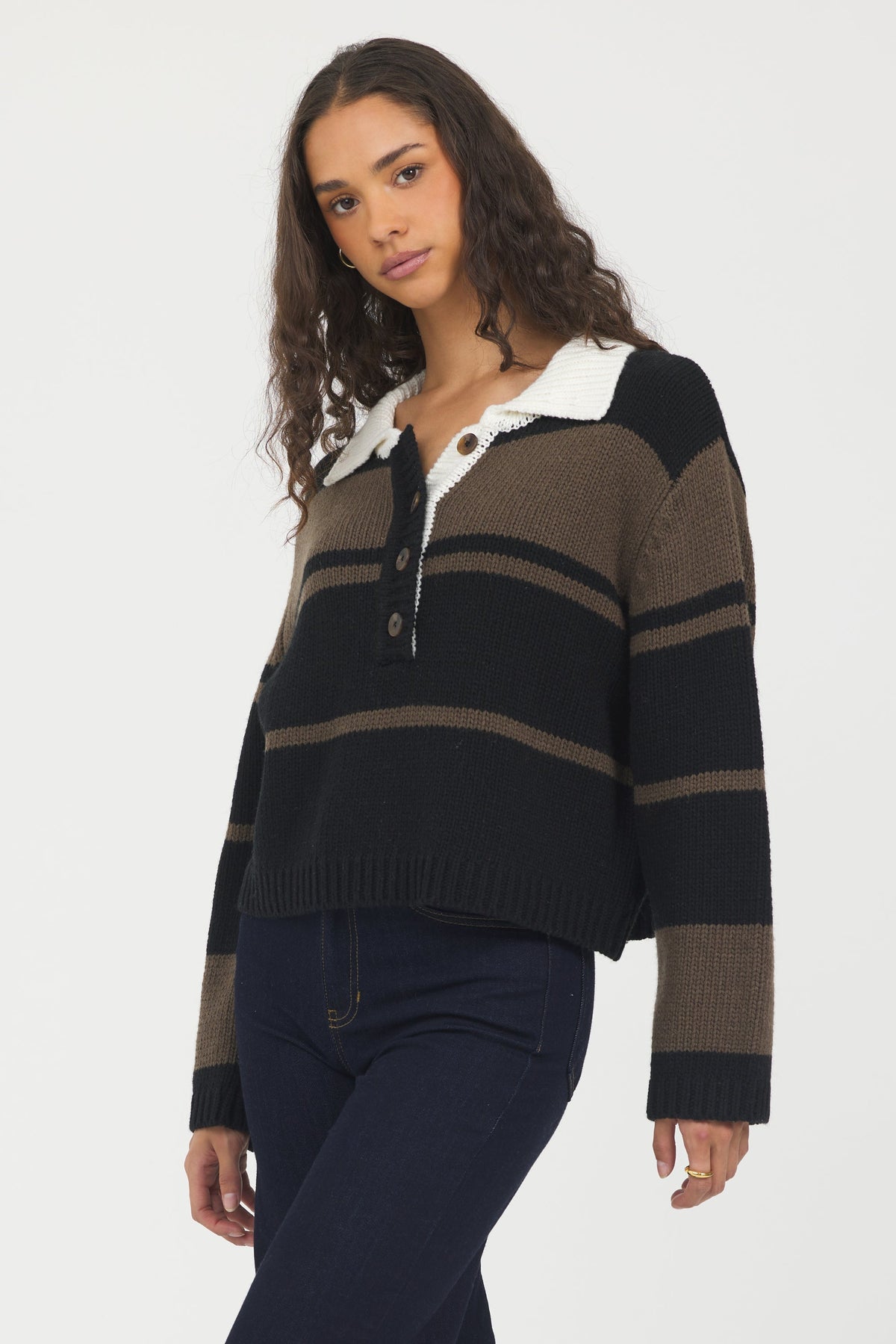 Woodland Stripe Collared Sweater | Vintage Havana