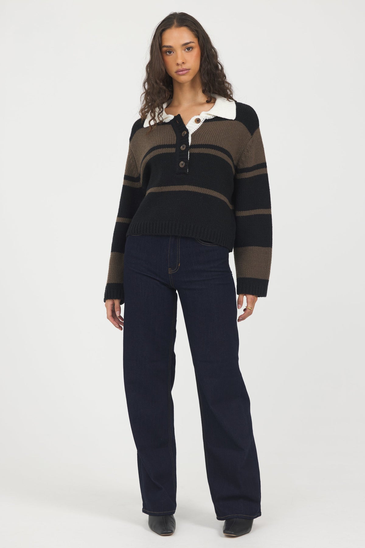Woodland Stripe Collared Sweater | Vintage Havana