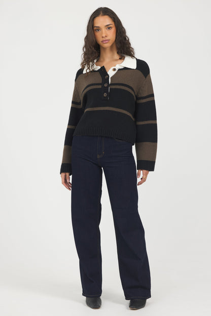 Woodland Stripe Collared Sweater | Vintage Havana