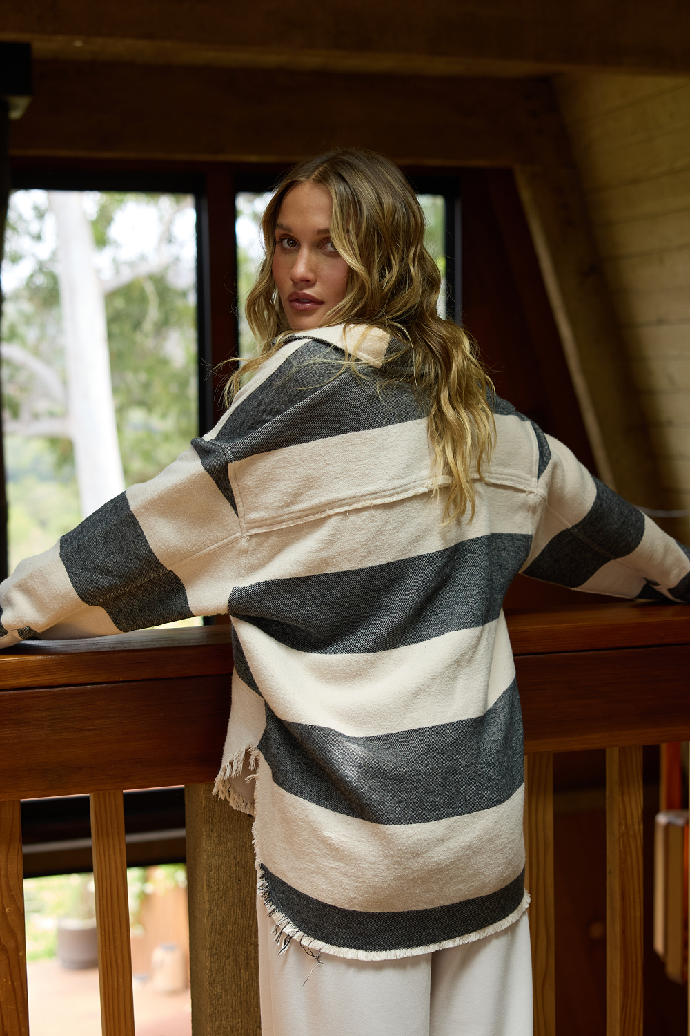 Buffalo Stripe Quarter Button Up | Vintage Havana