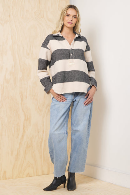 Buffalo Stripe Quarter Button Up | Vintage Havana