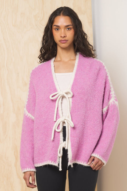 Tie Front Cardigan | Vintage Havana