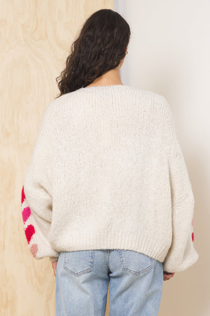 Heart Jacquard Cardigan | Vintage Havana