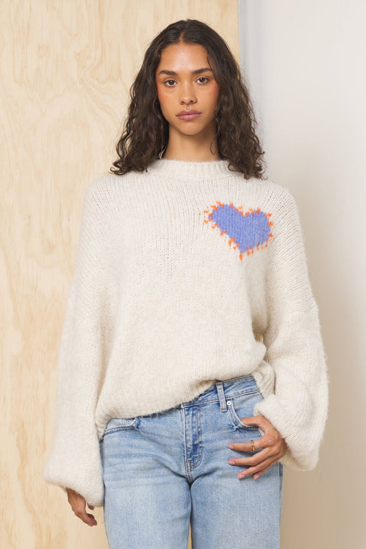 Jacquard Heart Sweater | Vintage Havana