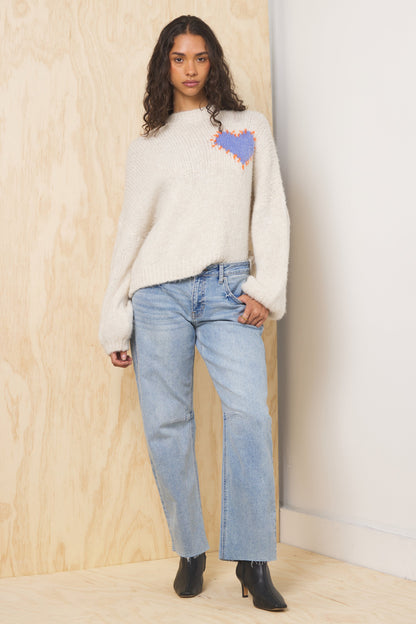 Jacquard Heart Sweater | Vintage Havana