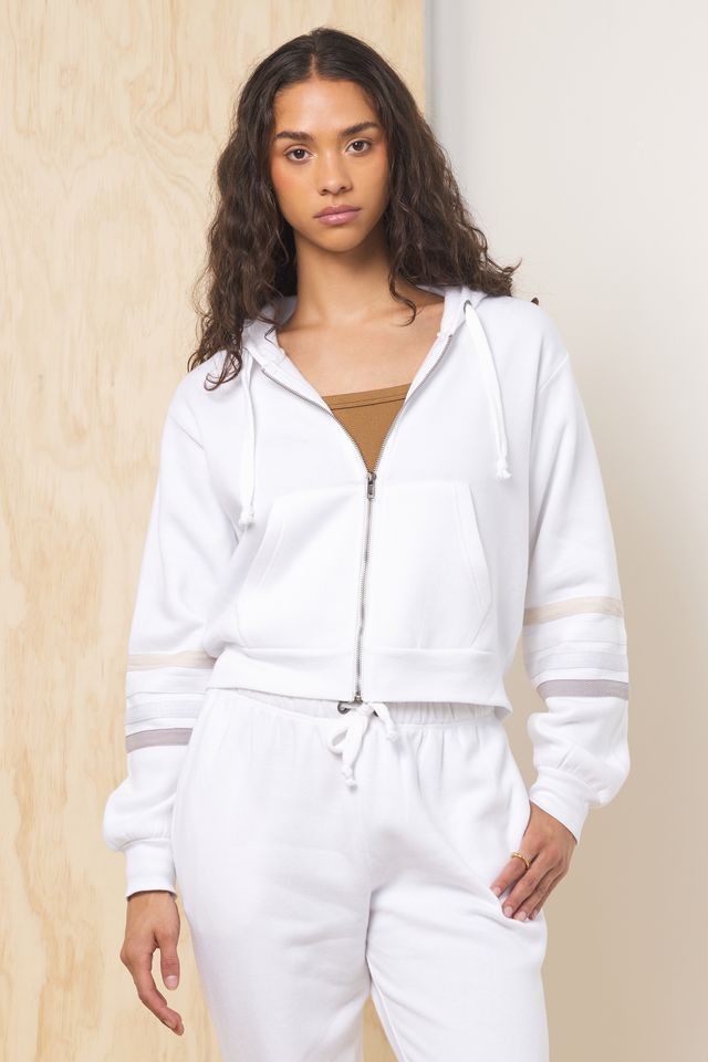 Stripe Burnout Fleece Zip-Up | Vintage Havana