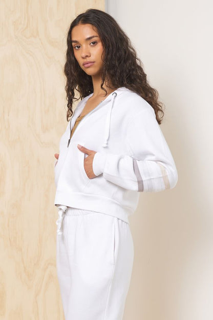 Stripe Burnout Fleece Zip-Up | Vintage Havana