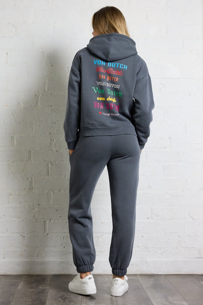Von Dutch Hoodie with Multi Print | Vintage Havana