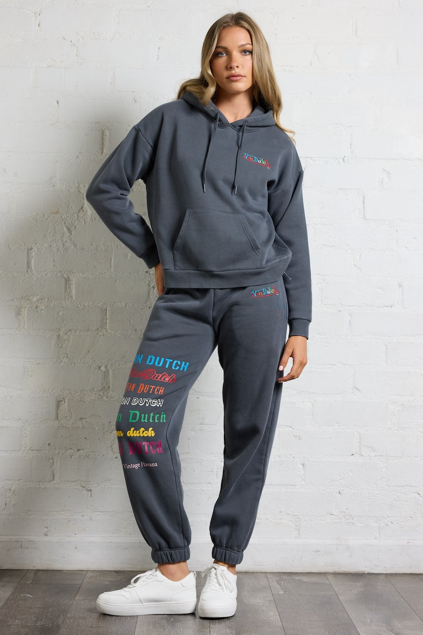Von Dutch Hoodie with Multi Print | Vintage Havana