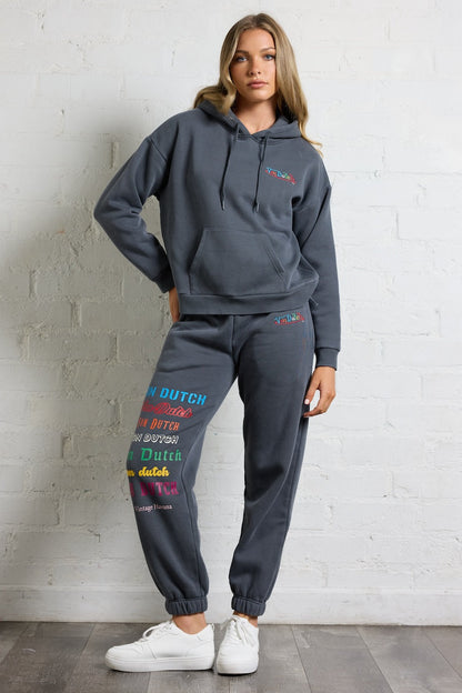 Von Dutch Hoodie with Multi Print | Vintage Havana