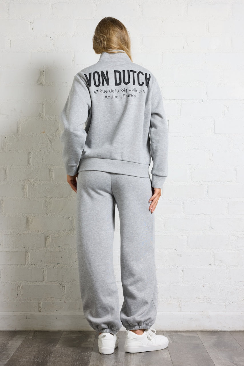 Von Dutch Quarter Zip with Print | Vintage Havana