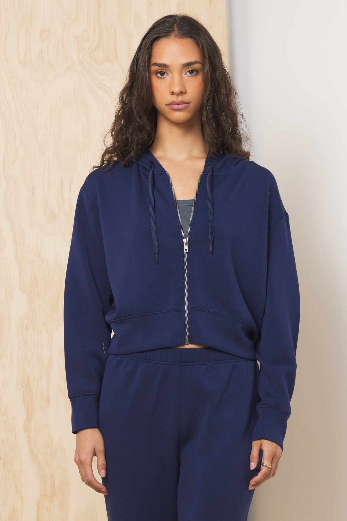 Cloud Fleece Crop Zip Up | Vintage Havana