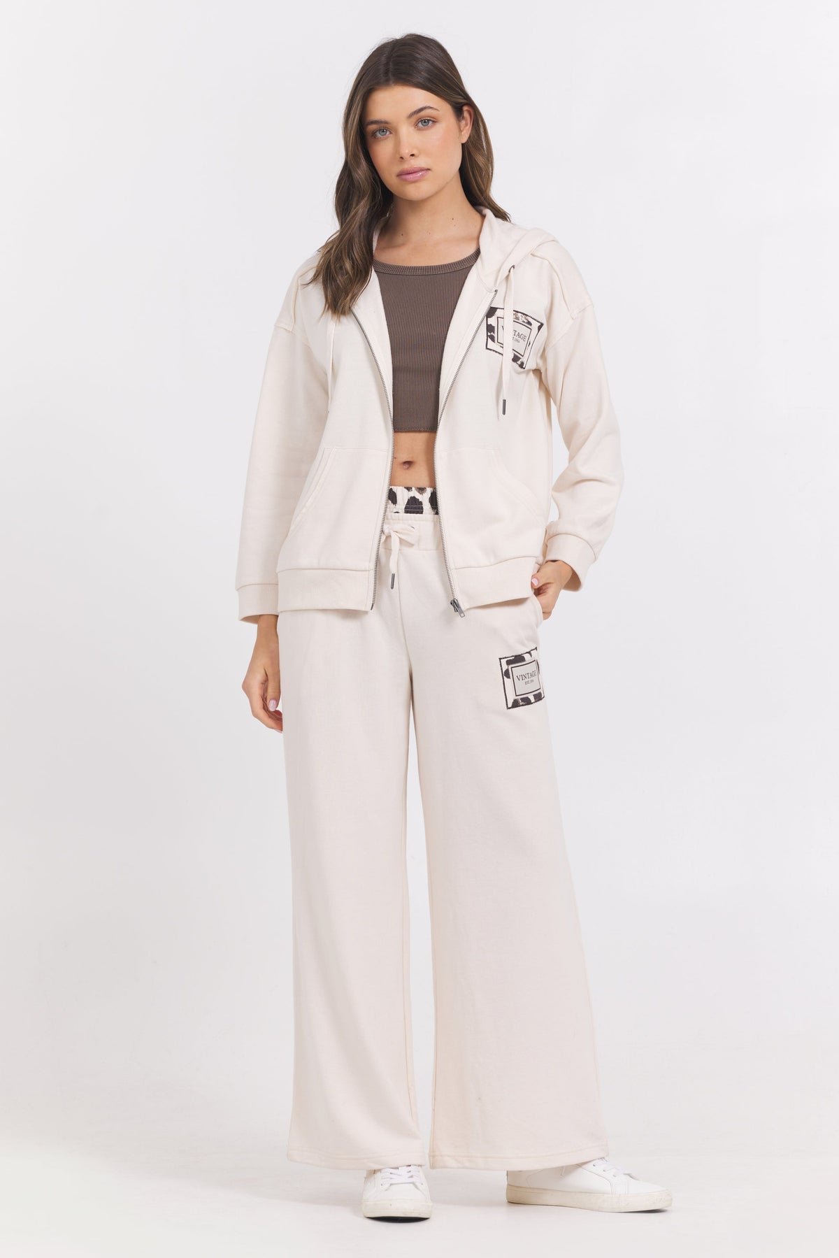 Suede Terry Zip Up | Vintage Havana