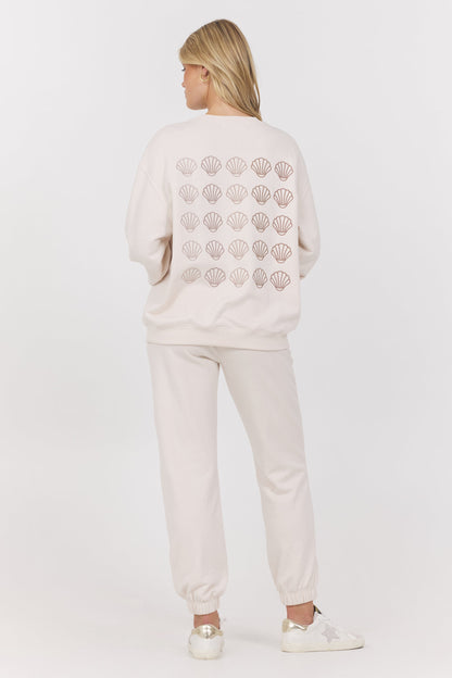 Embroidered French Terry Crew | Vintage Havana