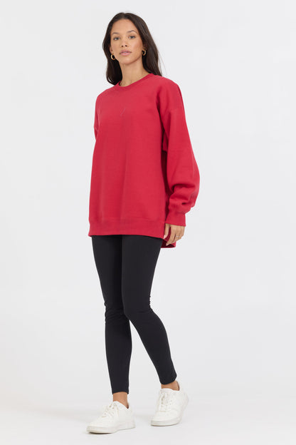 Red Proweave Crewneck | Vintage Havana