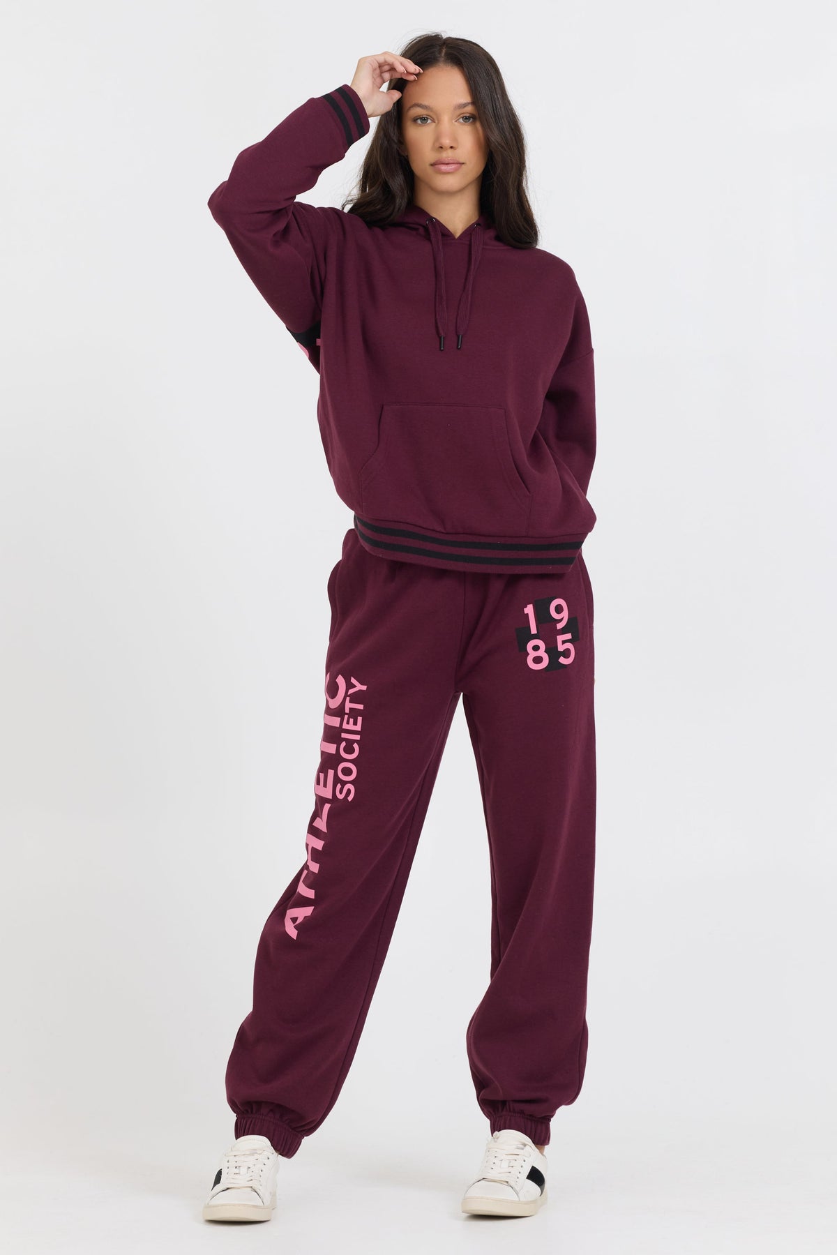 Cabernet W/ Rose Printed Heavy Surf Wash Hoodie | Vintage Havana