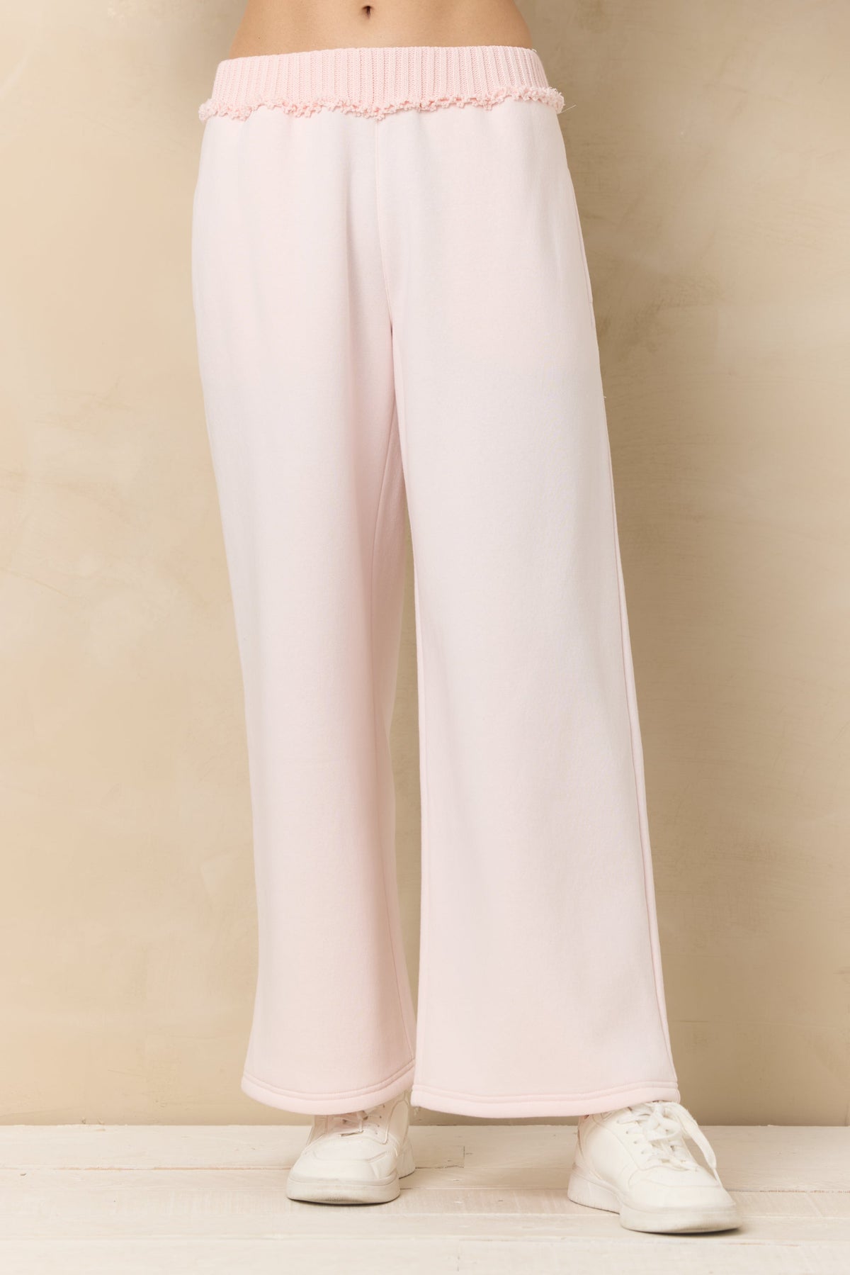 Vintage Fleece Wide Leg Pants with Rib | Vintage Havana
