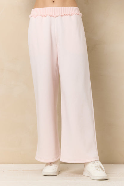 Vintage Fleece Wide Leg Pants with Rib | Vintage Havana