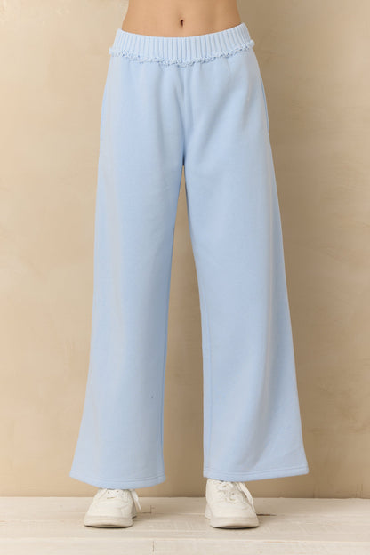 Vintage Fleece Wide Leg Pants with Rib | Vintage Havana