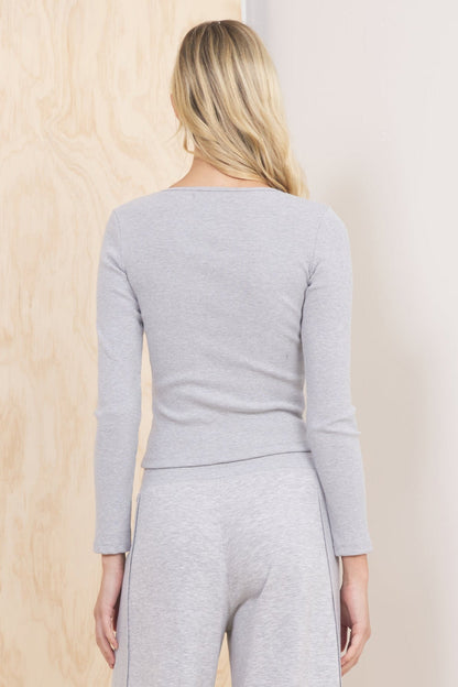 Seamless Long Sleeve Henley | Vintage Havana