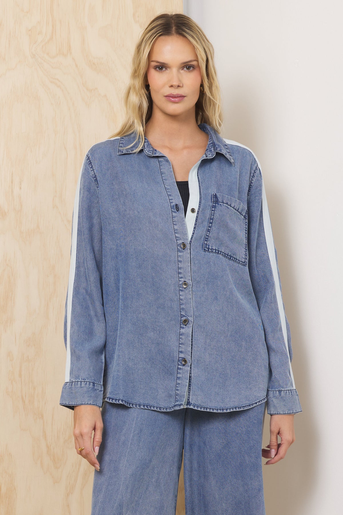 Washed Denim Tencel 2-Piece Set | Vintage Havana
