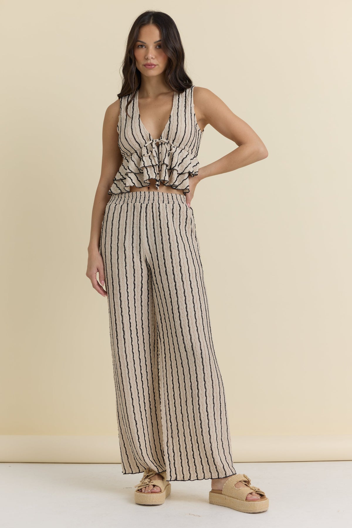 Novelty Knit Wide Leg Pants | Vintage Havana