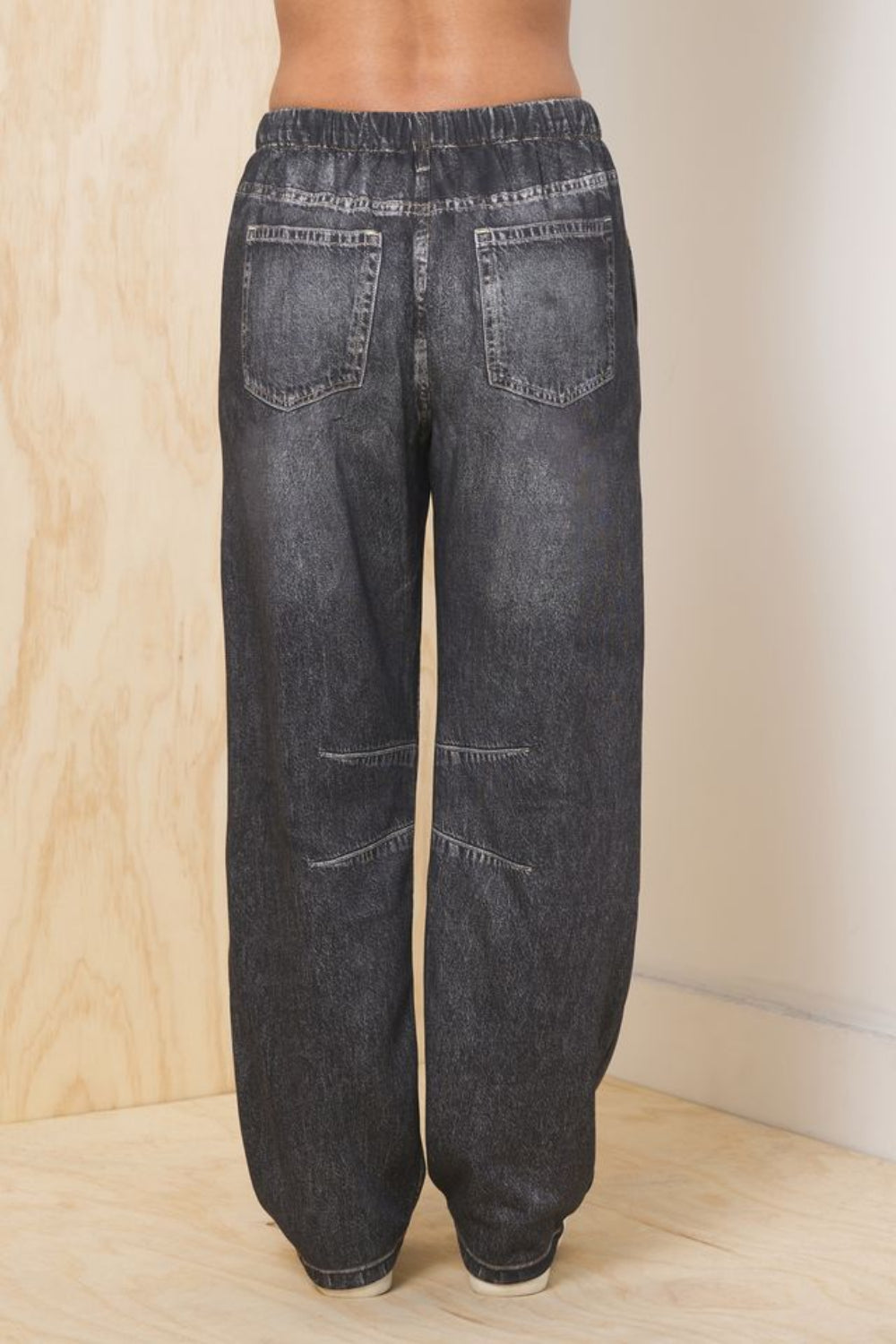 Denim Fleece Barrel Pant | Vintage Havana