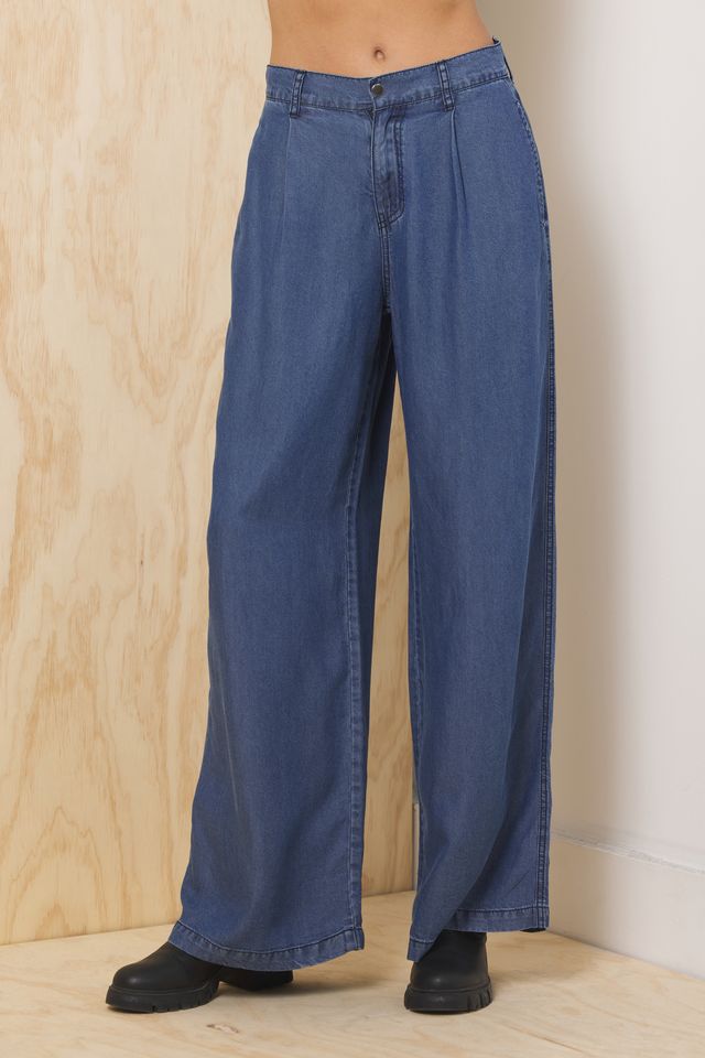 Tencel Wide Leg Trouser | Vintage Havana