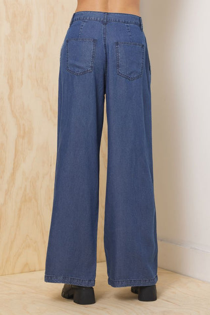 Tencel Wide Leg Trouser | Vintage Havana