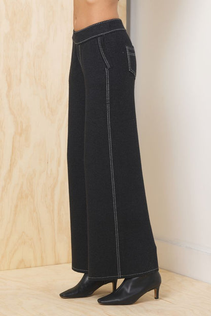 Flare Pant w/ Contrast Stitching | Vintage Havana