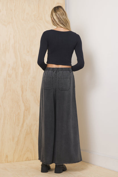 Tencel Wide Leg Pant - Charcoal | Vintage Havana