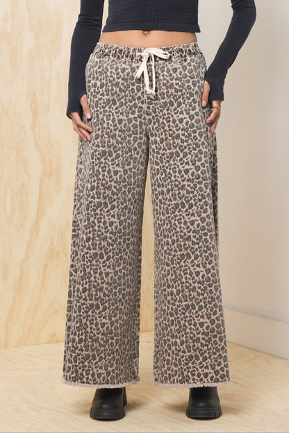 Stretch Denim Wide Leg Pant | Vintage Havana