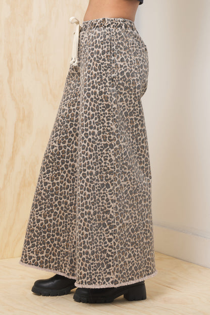 Stretch Denim Wide Leg Pant | Vintage Havana