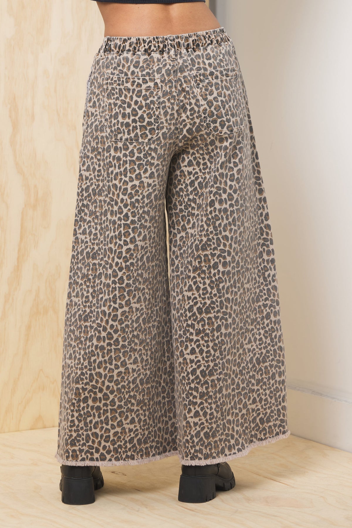 Stretch Denim Wide Leg Pant | Vintage Havana