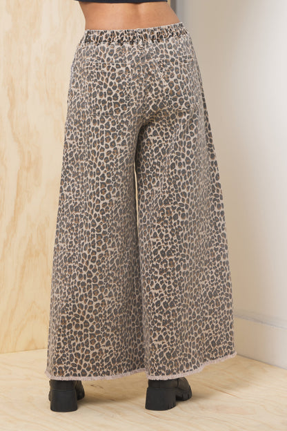 Stretch Denim Wide Leg Pant | Vintage Havana