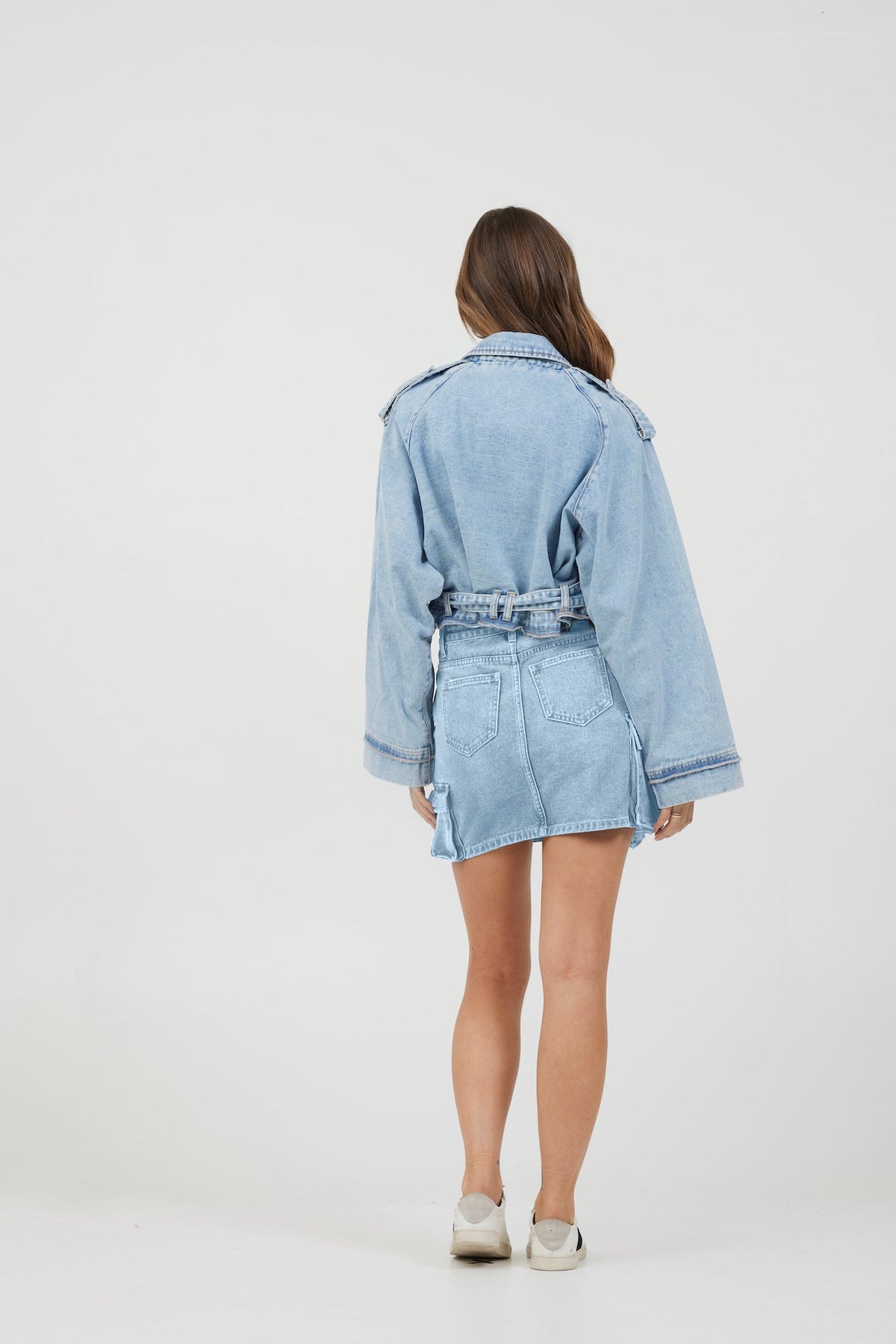Light Wash Denim Cargo Skirt | Vintage Havana
